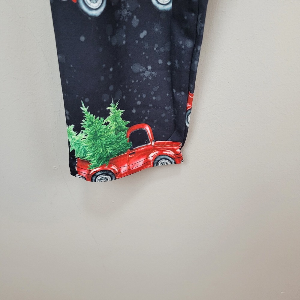 Dren Designs Christmas Truck Polyester‎ Spandex Ankle Leggings One Size Fits All - Picture 3 of 6